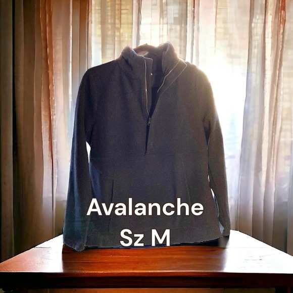 Avalanche Pullover Sz M – Zip Neck, Front Pockets, Dark Gray/Black Hiking Top - Picture 1 of 7